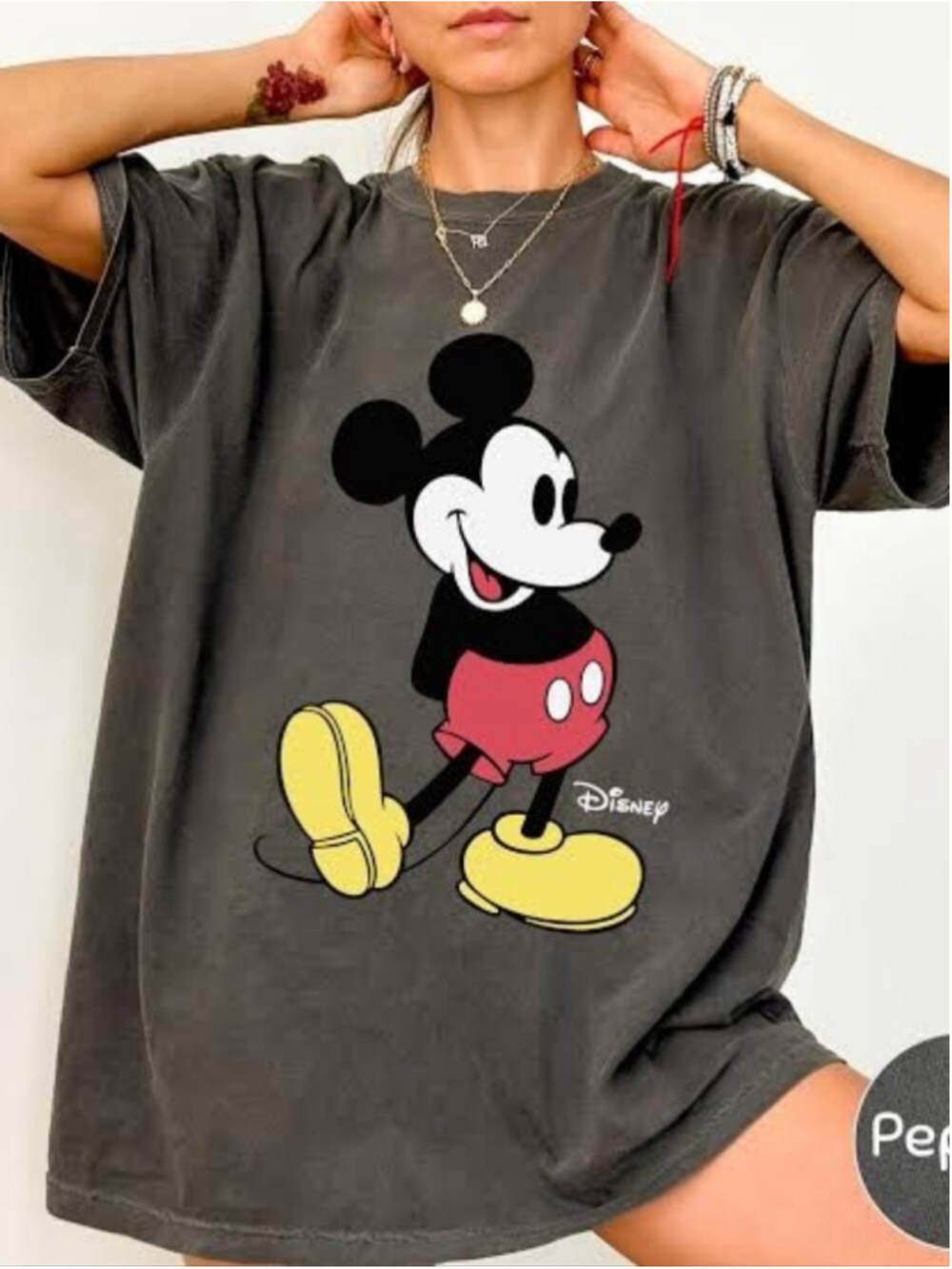 Disney Mickey and Friends Leopard Print Graphic Tee Size Large Womens